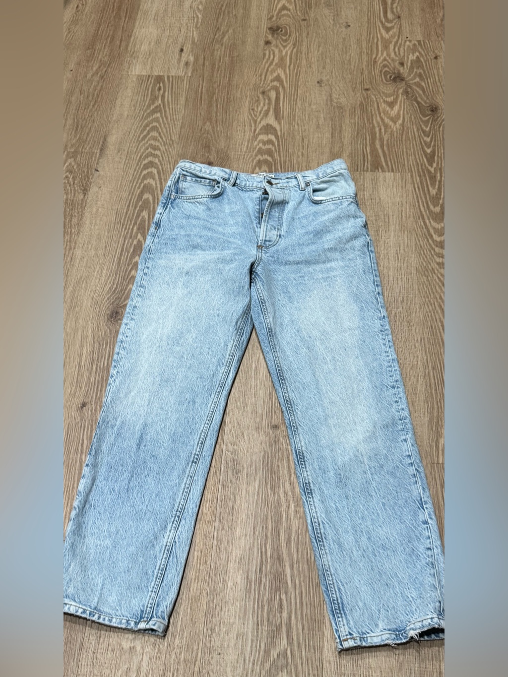 Free People We The Free Zane Mid Rise Straight Jeans Size 29 Light Wash